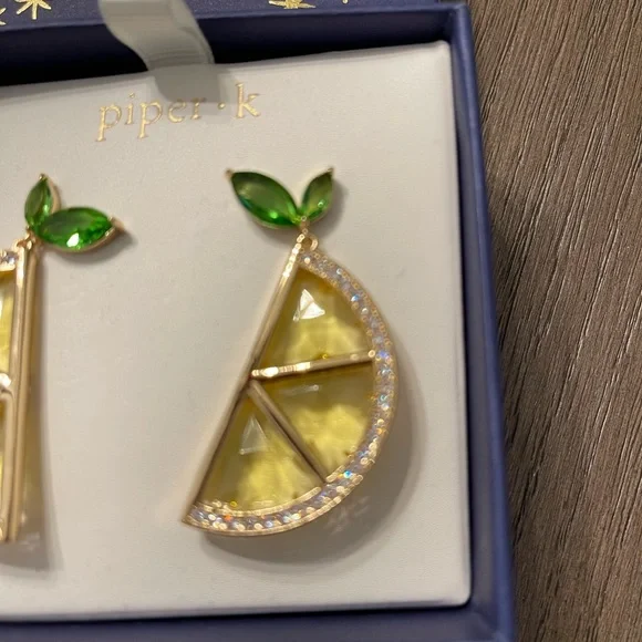 NWB Piper K Lemon Earrings - Picture 2 of 4